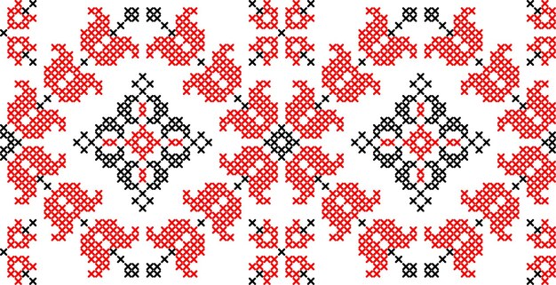 Ilustración vectorial del ornamento ucraniano en el estilo floral étnico identidad vyshyvanka bordado