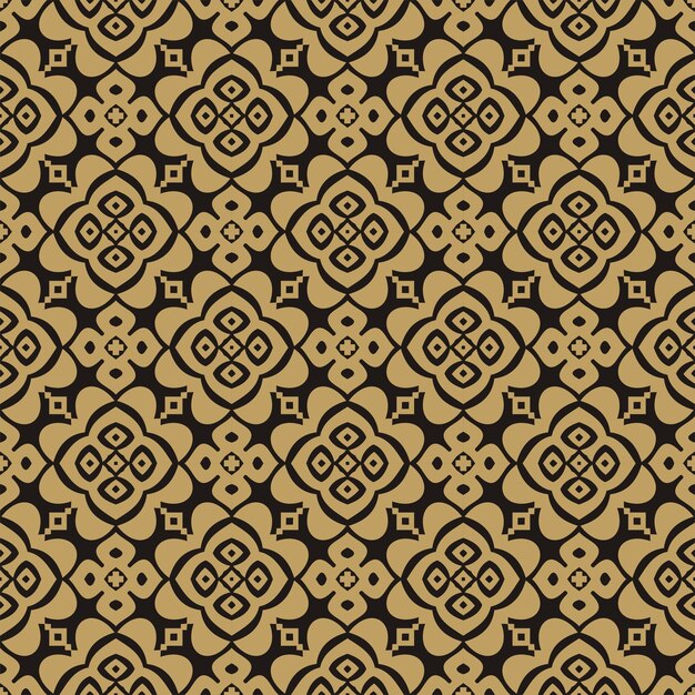 Ilustración vectorial de oro patrón de diseño de ornamento tejido tradicional indonesio Malay Riau songket