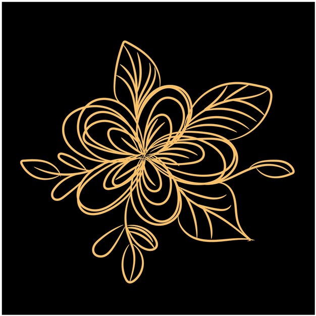 Ilustración vectorial de orquídeas dibujada a mano