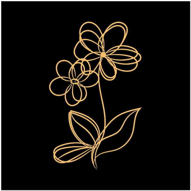 Ilustración vectorial de orquídeas dibujada a mano