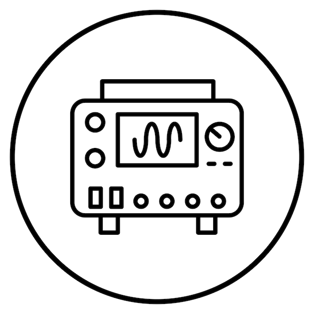 Ilustración vectorial del osciloscopio