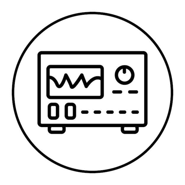 Ilustración vectorial del osciloscopio