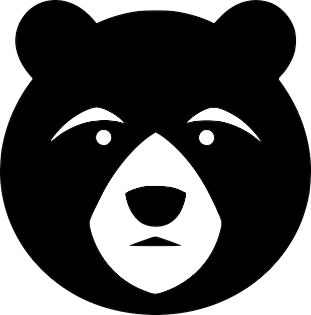 Vector ilustración vectorial de oso en blanco y negro