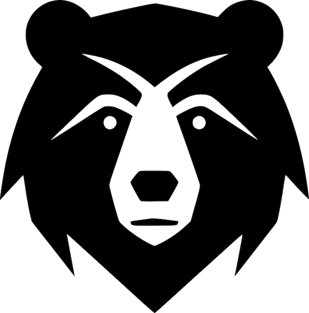 Vector ilustración vectorial de oso en blanco y negro