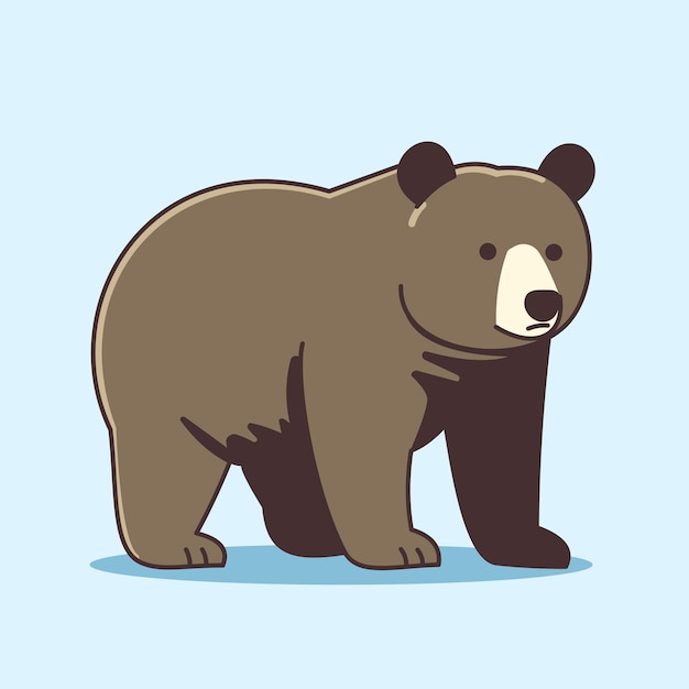 Ilustración vectorial de oso icono 2D plano