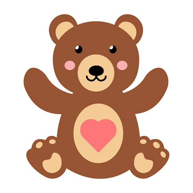 Ilustración vectorial de oso muy lindo