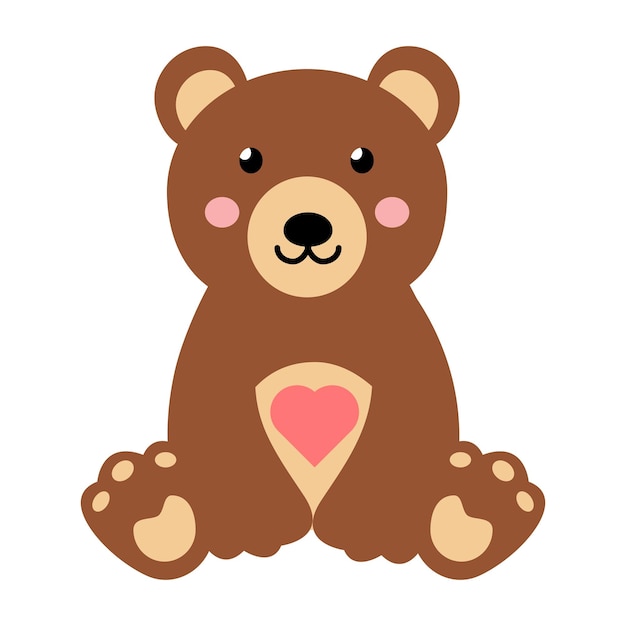 Ilustración vectorial de oso muy lindo