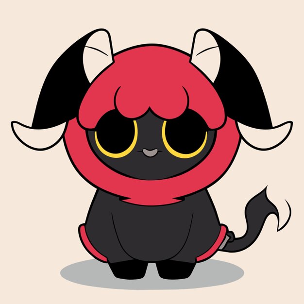 Vector la ilustración vectorial de las ovejas del diablo kawaii