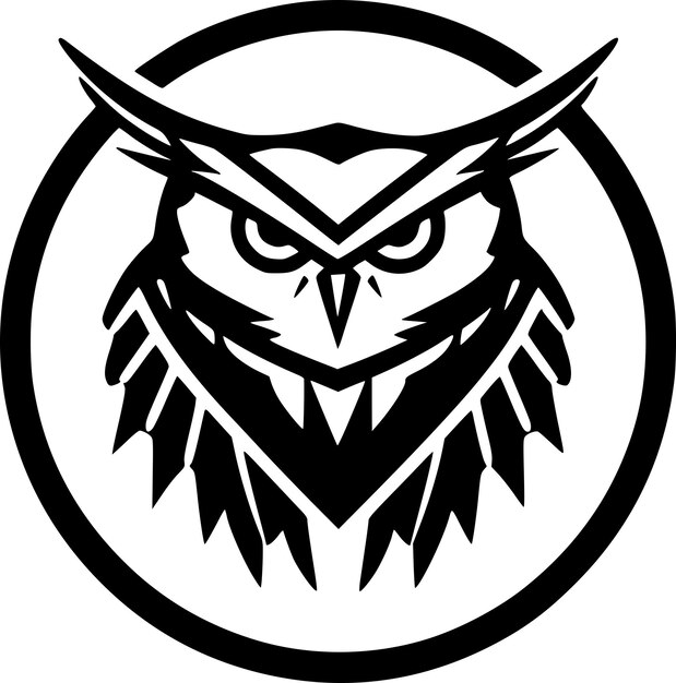Vector ilustración vectorial de owl minimalist y flat logo