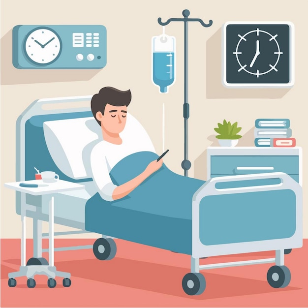 Ilustración vectorial del paciente en estilo de diseño plano