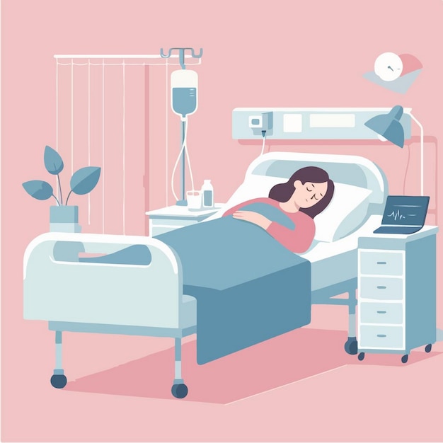 Ilustración vectorial del paciente en estilo de diseño plano