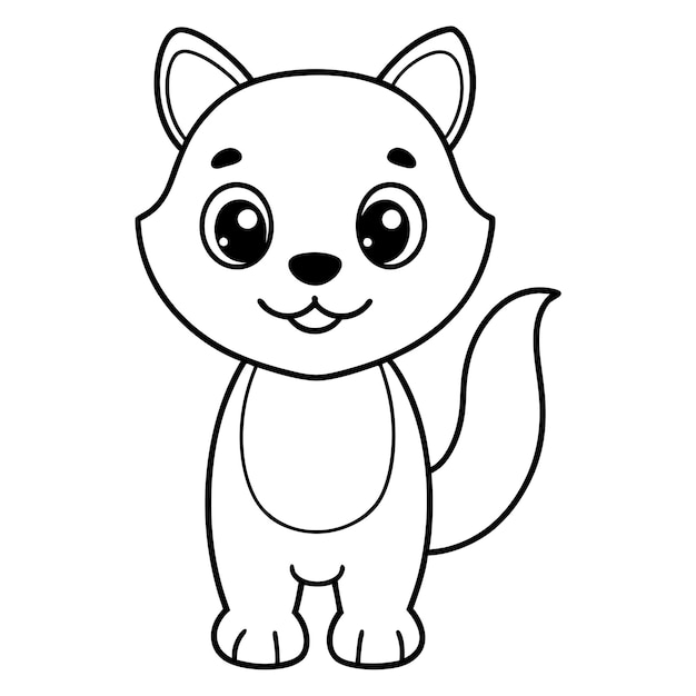 Ilustración vectorial de la página de colorear del contorno del gato