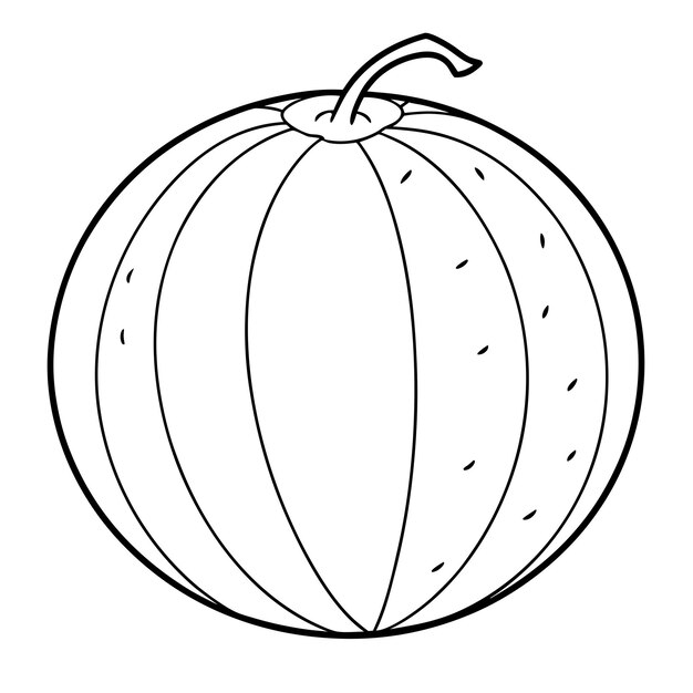 Ilustración vectorial de la página de colorear melón