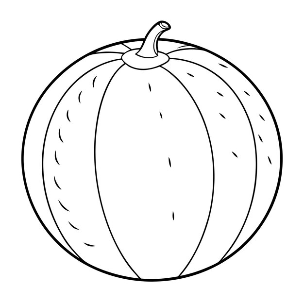 Ilustración vectorial de la página de colorear melón