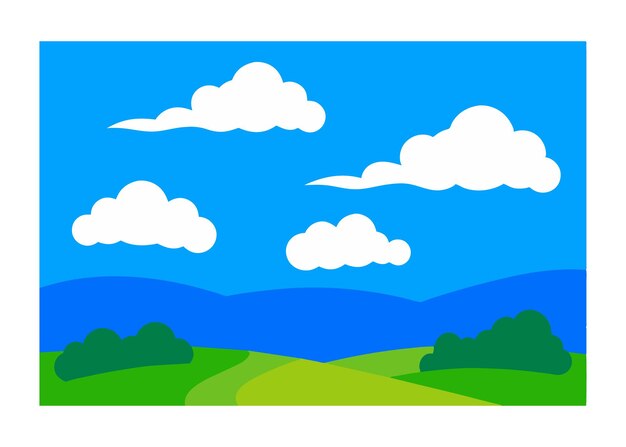 Ilustración vectorial del paisaje de montaña hermosa naturaleza arte