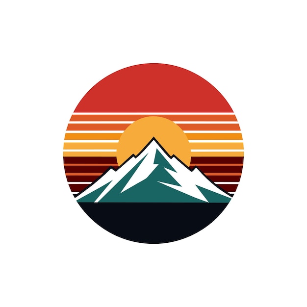 Ilustración vectorial del paisaje de montaña