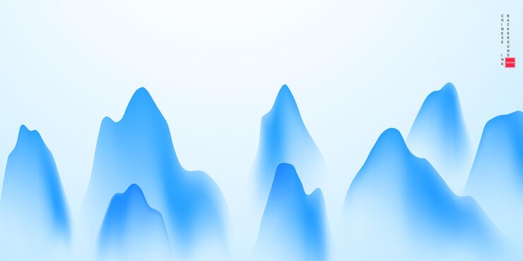 Vector ilustración vectorial de un paisaje pintado en tinta china sobre papel antiguo con un bonito diseño.