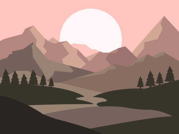 Vector ilustración vectorial del paisaje