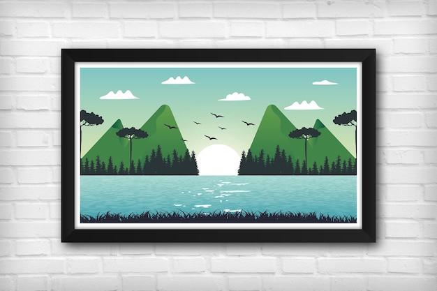 Ilustración vectorial de paisajes de la naturaleza Papel de pared de fondo Arte digital