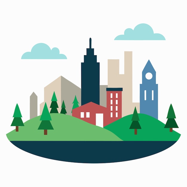 Ilustración vectorial de paisajes urbanos