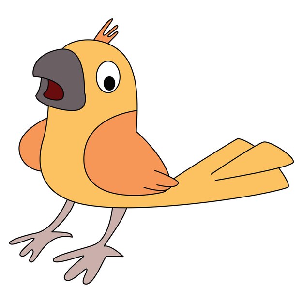 Ilustración vectorial del pájaro cantor del ruiseñor