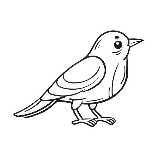 Ilustración vectorial de un pájaro en estilo de dibujos animados