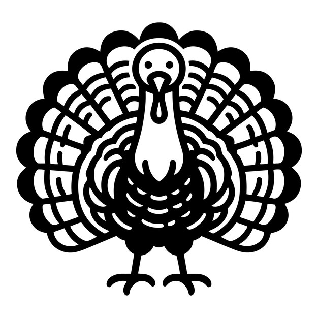 Ilustración vectorial del pájaro pavo de Acción de Gracias
