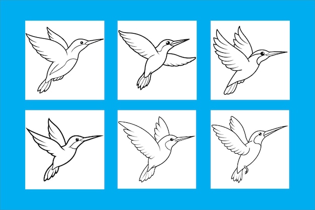 Ilustración vectorial del pájaro pescador volando