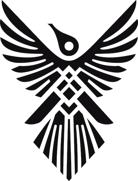 Ilustración vectorial de un pájaro volador para logotipo y pegatinas de diseño de tatuaje