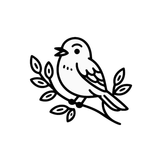 Ilustración vectorial de pájaros aislada en fondo blanco