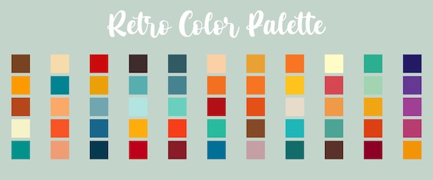 Ilustración vectorial de la paleta de colores retro