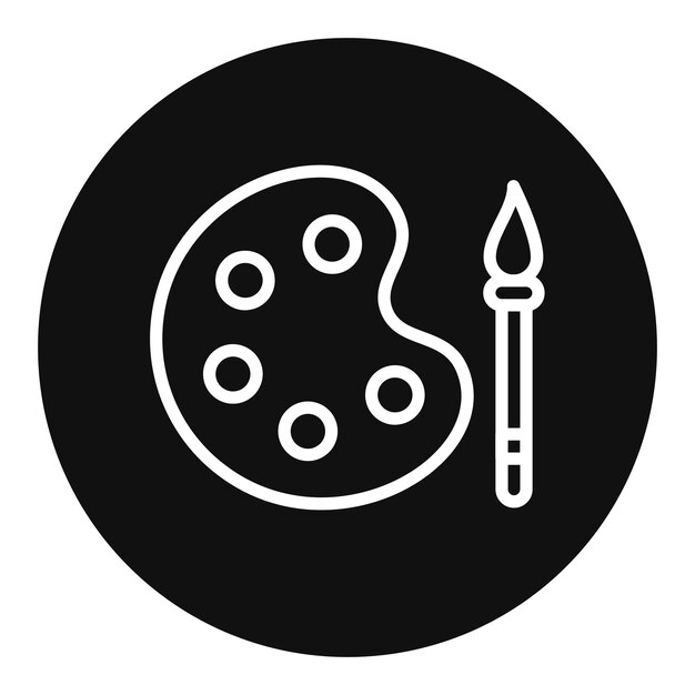 Ilustración vectorial de la paleta del pincel