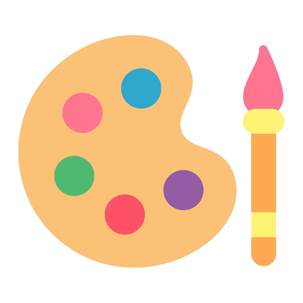 Ilustración vectorial de la paleta del pincel