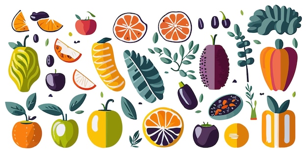 Ilustración vectorial de paletas de frutas coloridas y refrescantes