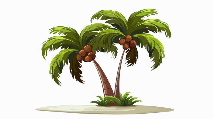 Vector ilustración vectorial de una palmera exuberante aislada en un fondo blanco