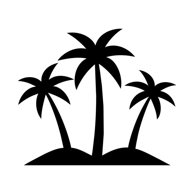 Ilustración vectorial de la palmera con fondo blanco