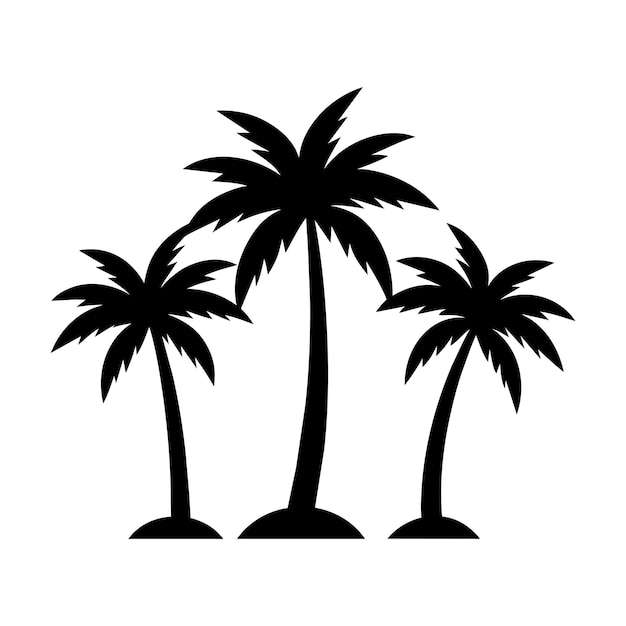 Ilustración vectorial de la palmera con fondo blanco