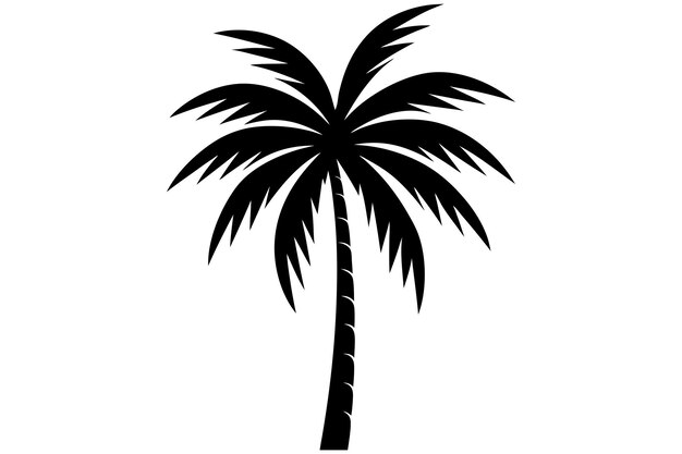 Ilustración vectorial de palmeras o cocoteros en un fondo blanco