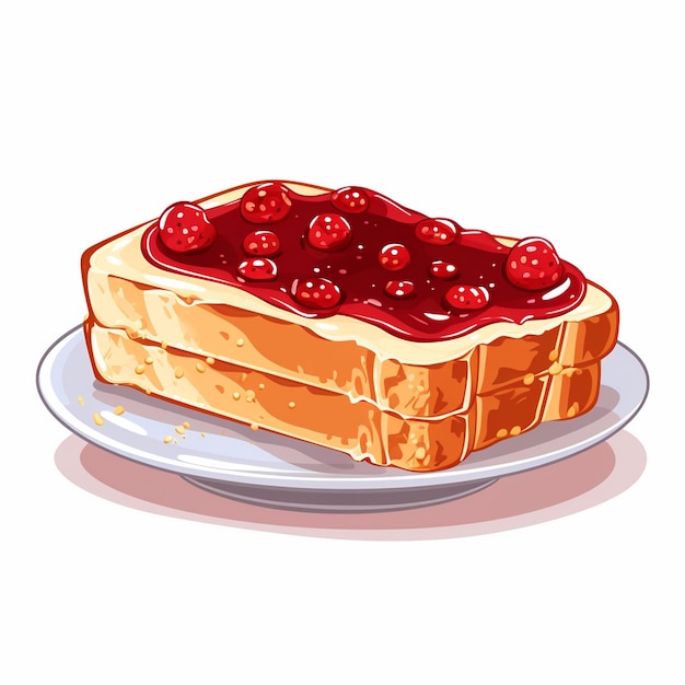 ilustración vectorial de pan mermelada comida desayuno bocadillo aislado icono de dibujos animados tostada conjunto dulce