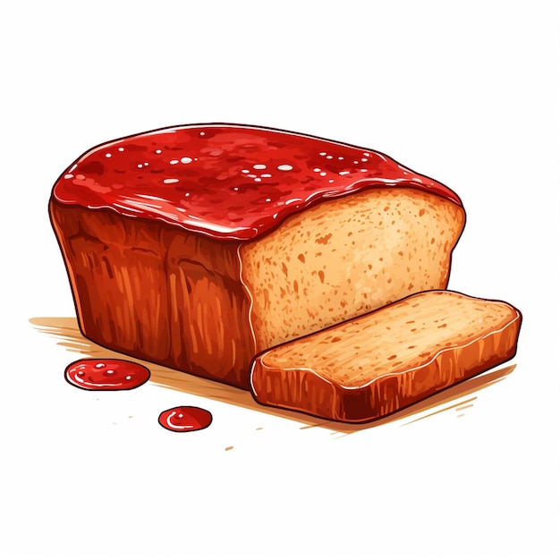 ilustración vectorial de pan mermelada comida desayuno bocadillo aislado icono de dibujos animados tostada conjunto dulce