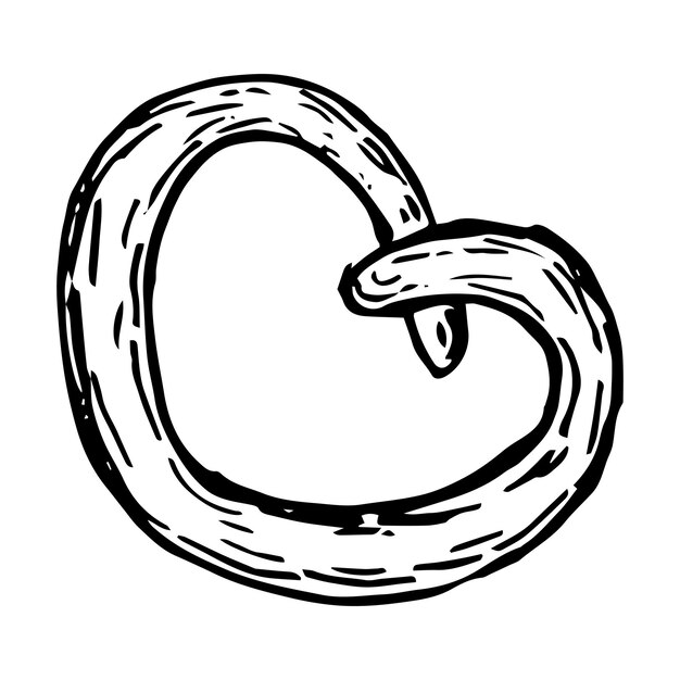 Ilustración vectorial de pan o pastelería en boceto dibujado a mano Elemento de grabado