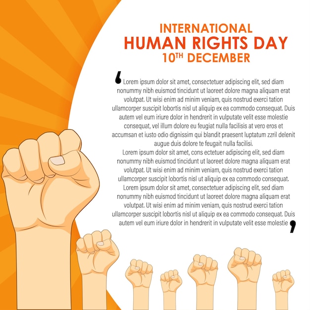 Ilustración vectorial para la pancarta del Día Internacional de los Derechos Humanos