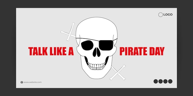 Ilustración vectorial de la pancarta del Día Internacional de Hablar como un Pirata
