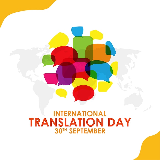 Ilustración vectorial de la pancarta del Día Internacional de la Traducción