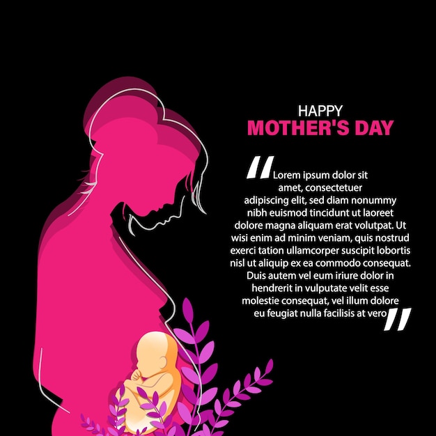 Ilustración vectorial para la pancarta del Día de la Madre Feliz