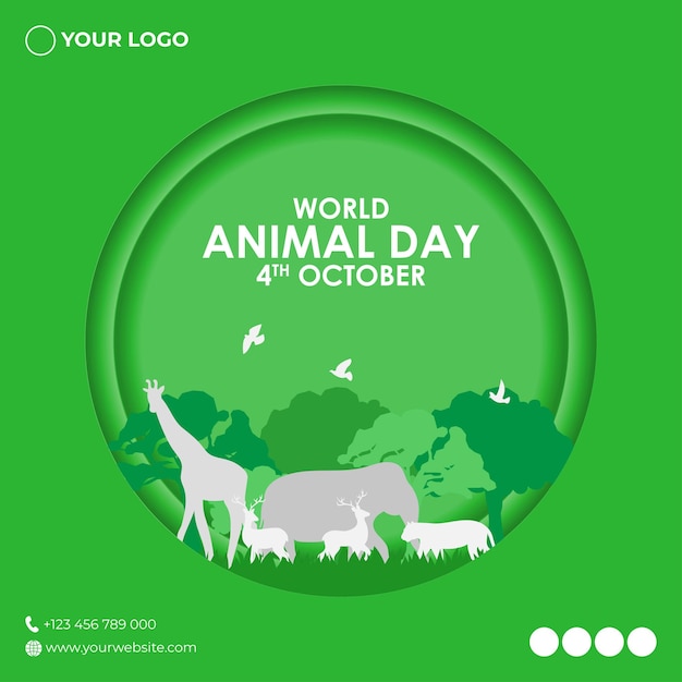 Vector ilustración vectorial para la pancarta del día mundial de los animales