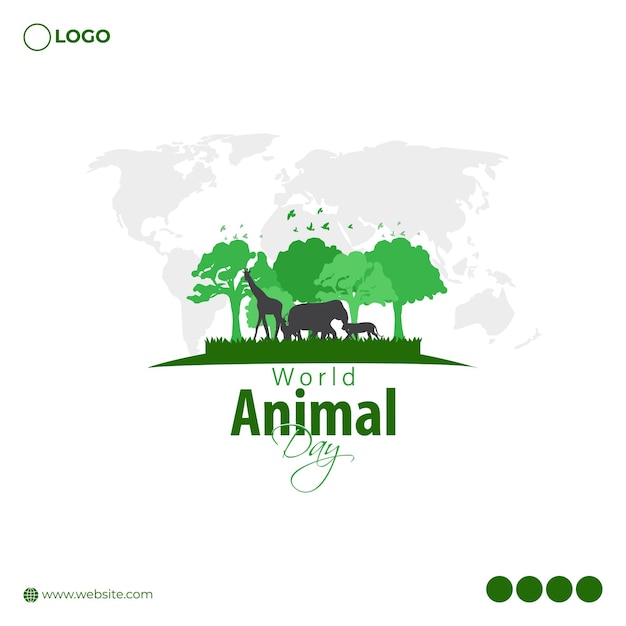 Vector ilustración vectorial de la pancarta del día mundial de los animales