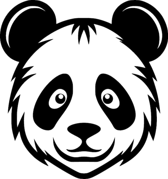 Vector ilustración vectorial de panda en blanco y negro