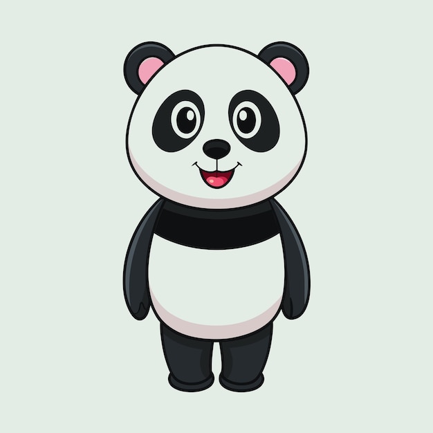 una ilustración vectorial de panda dulce