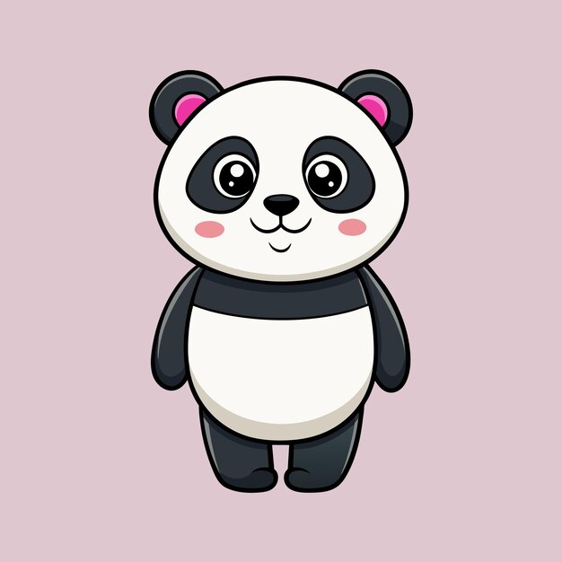 una ilustración vectorial de panda dulce